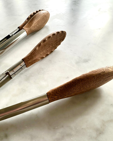 Acacia Wood Tongs, Set of 2