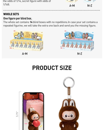 Pop Mart Labubu Pin for Love Series Blind Box (N-Z) Blue