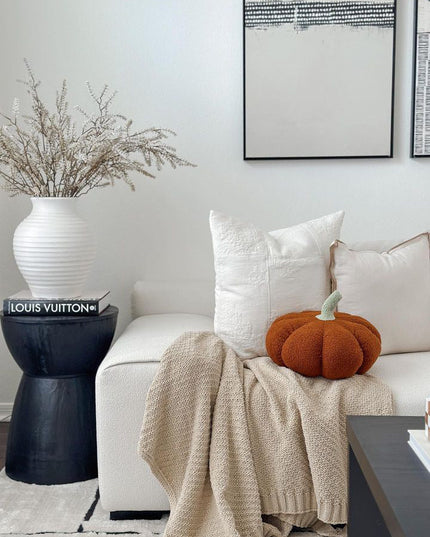 Jumbo Sherpa Orange Pumpkin Pillow