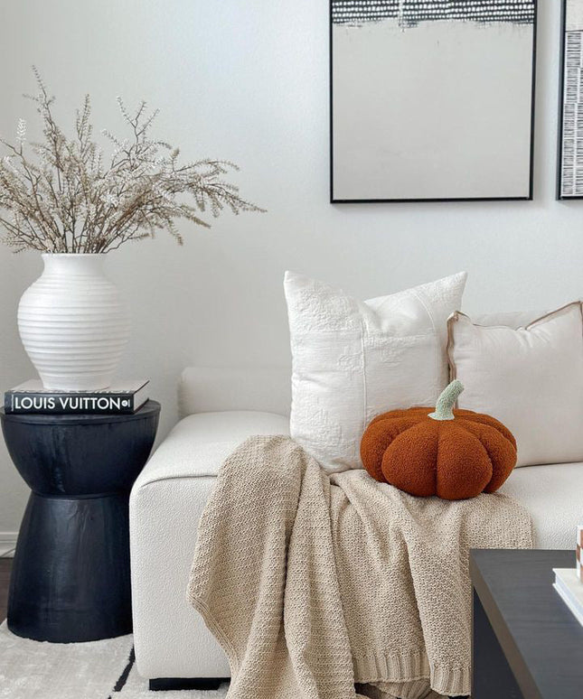 Jumbo Sherpa Orange Pumpkin Pillow