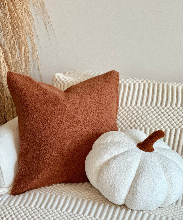 Jumbo Sherpa Cream Pumpkin Pillow