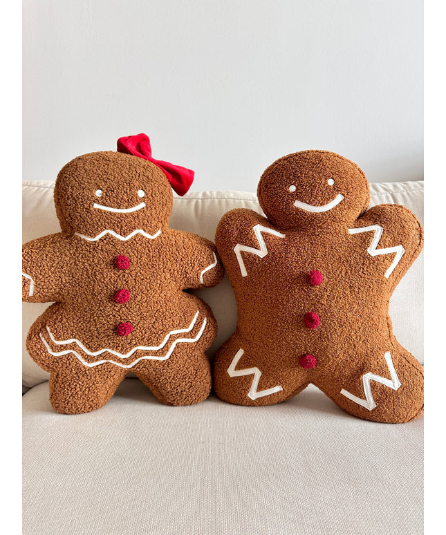 Gingerbread Man & Girl Holiday Pillow Set