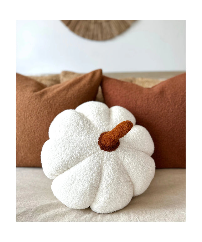 Jumbo Sherpa Cream Pumpkin Pillow