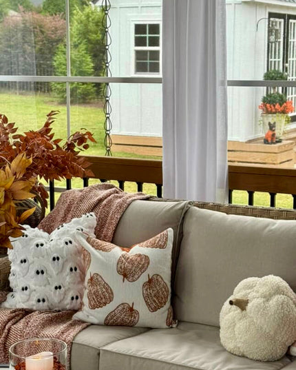 White Pumpkin Pillow Cover