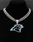 silvery-Carolina Panthers / Link Chain / 24inches