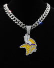silvery-Minnesota Vikings / Link Chain / 24inches