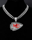 silvery-Kansas City Chiefs / Link Chain / 24inches