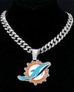 silvery-Miami Dolphins / Link Chain / 24inches