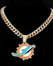 Golden-Miami Dolphins / Link Chain / 24inches