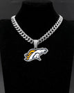 silvery-Denver Broncos / Link Chain / 24inches