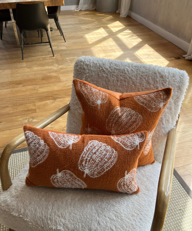 Burnt Orange Pumpkin Lumbar Pillow