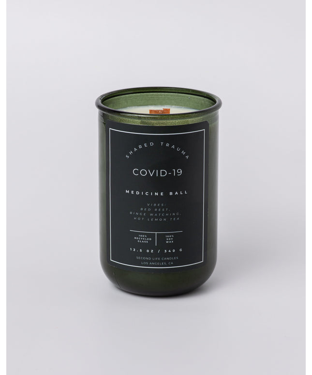 Shared Trauma Candles - Covid-19 - 13 Oz Crackling Wood Wick - Lemon, Peach, and Mint Tea