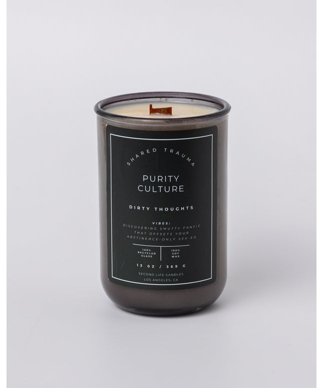 Shared Trauma Candles - Purity Culture - 13 Oz Crackling Wood Wick - Lavender & Smoked Vanilla