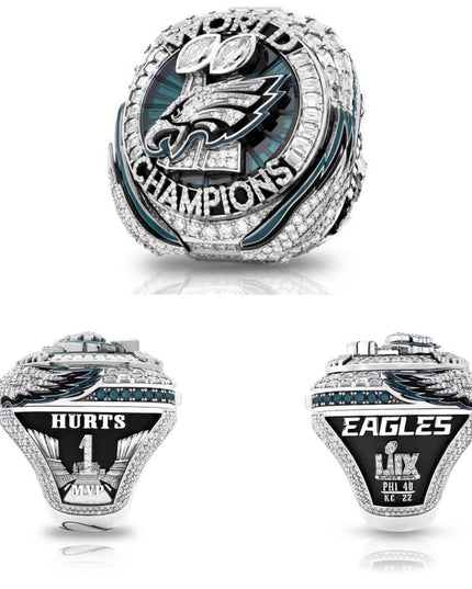 Philadelphia Eagles Super Bowl LIX Rings #1 Hurts MVP Edition with Wings Pop Out