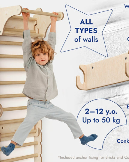 Apollo Swedish Wall / Climbing ladder for Little Austronauts + Moon swing Set + Slide Board