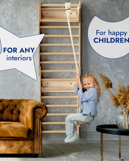 Apollo Swedish Wall / Climbing ladder for Little Austronauts + Moon swing Set + Slide Board