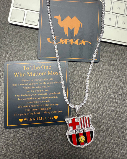 Customized Gifts Barcelona F.C. Pendant Necklace Chain for Football Fans