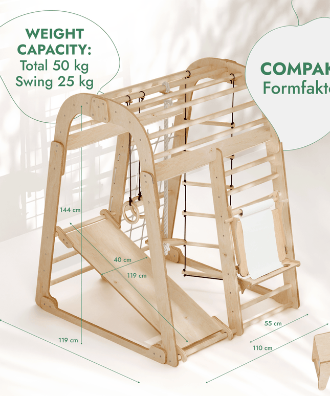 Indoor Playground for Children - 7in1 Playground + Swings Set + Slide Board + Art Set