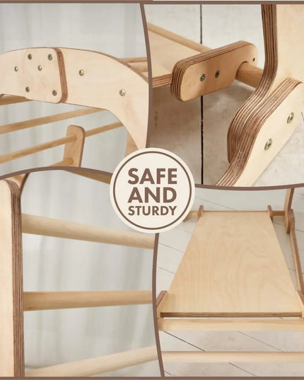 Indoor Wooden Playground for Children - 6in1 Playground + Swings Set + Slide Board