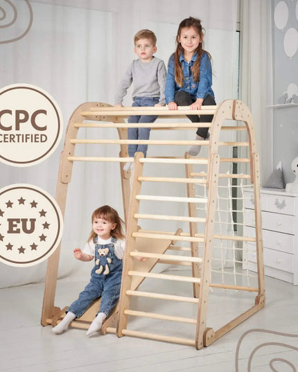 Indoor Wooden Playground for Children - 6in1 Playground + Swings Set + Slide Board