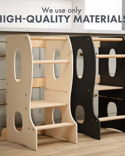 Stable Montessori Tower: Wooden Growing Chair - Ivory