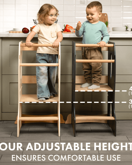 Stable Montessori Tower: Wooden Growing Chair - Ivory