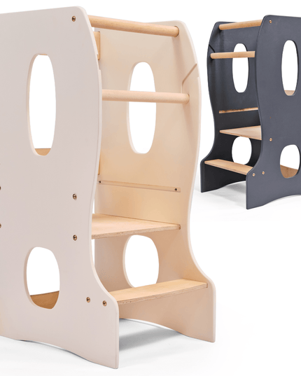 Stable Montessori Tower: Wooden Growing Chair - Ivory