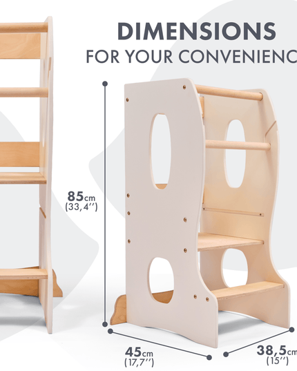 Stable Montessori Tower: Wooden Growing Chair - Ivory