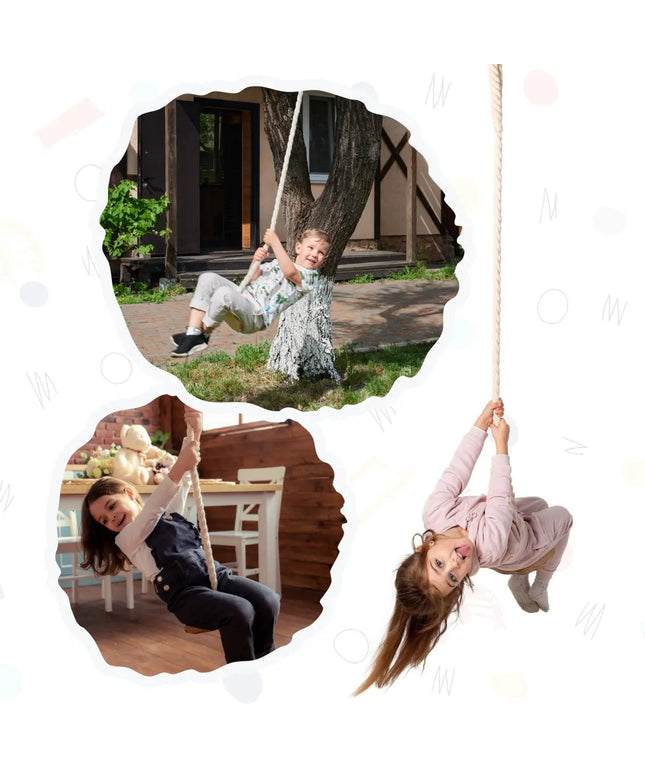 Wooden rope swing for kids