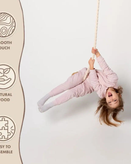 Wooden rope swing for kids