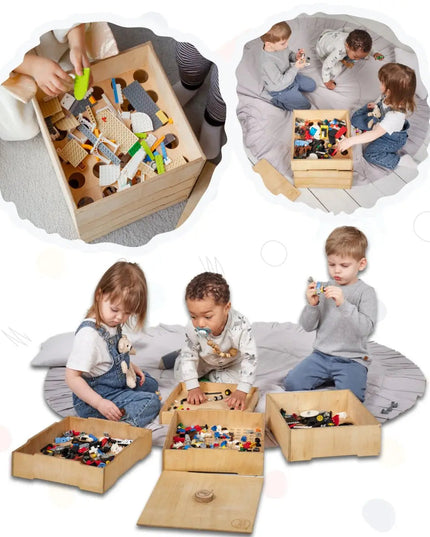 Wooden storage/sorter for constructor