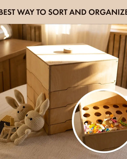 Wooden storage/sorter for constructor