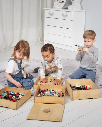 Wooden storage/sorter for constructor